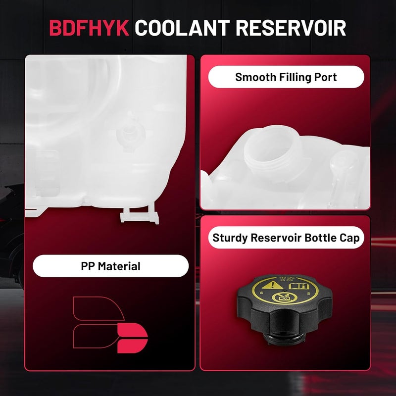 BDFHYK Engine Coolant Expansion Reservoir Overflow Tank Compatible with Chevrolet Impala Malibu Limited Cadillac XTS SRX Buick Regal LaCrosse Allure Replace 603-385 DAKG-15110 13220124 13502353 - Image 4